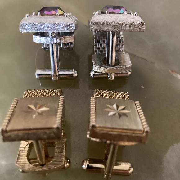 Authentic vintage Swank wrap-around cufflinks, offered as a matched two-pair - Picture 3 of 7